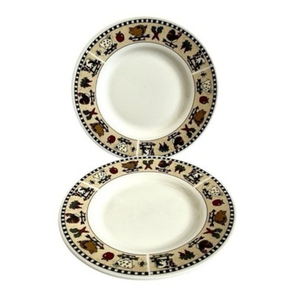 Sakura Majesticware Country Gathering 6.5 Salad Plates Set of 3 Leslie Beck 1999 - Picture 5 of 7